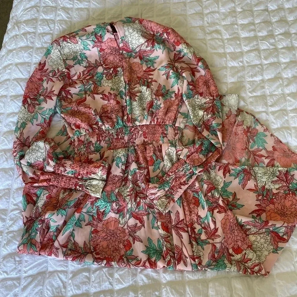 Nanette Lepore floral smocked high Lo midi dress - Picture 10 of 11